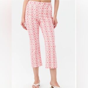 Trina Turk NWT Flare Pant Positano Pink Crop Resortwear Vacation Tropical